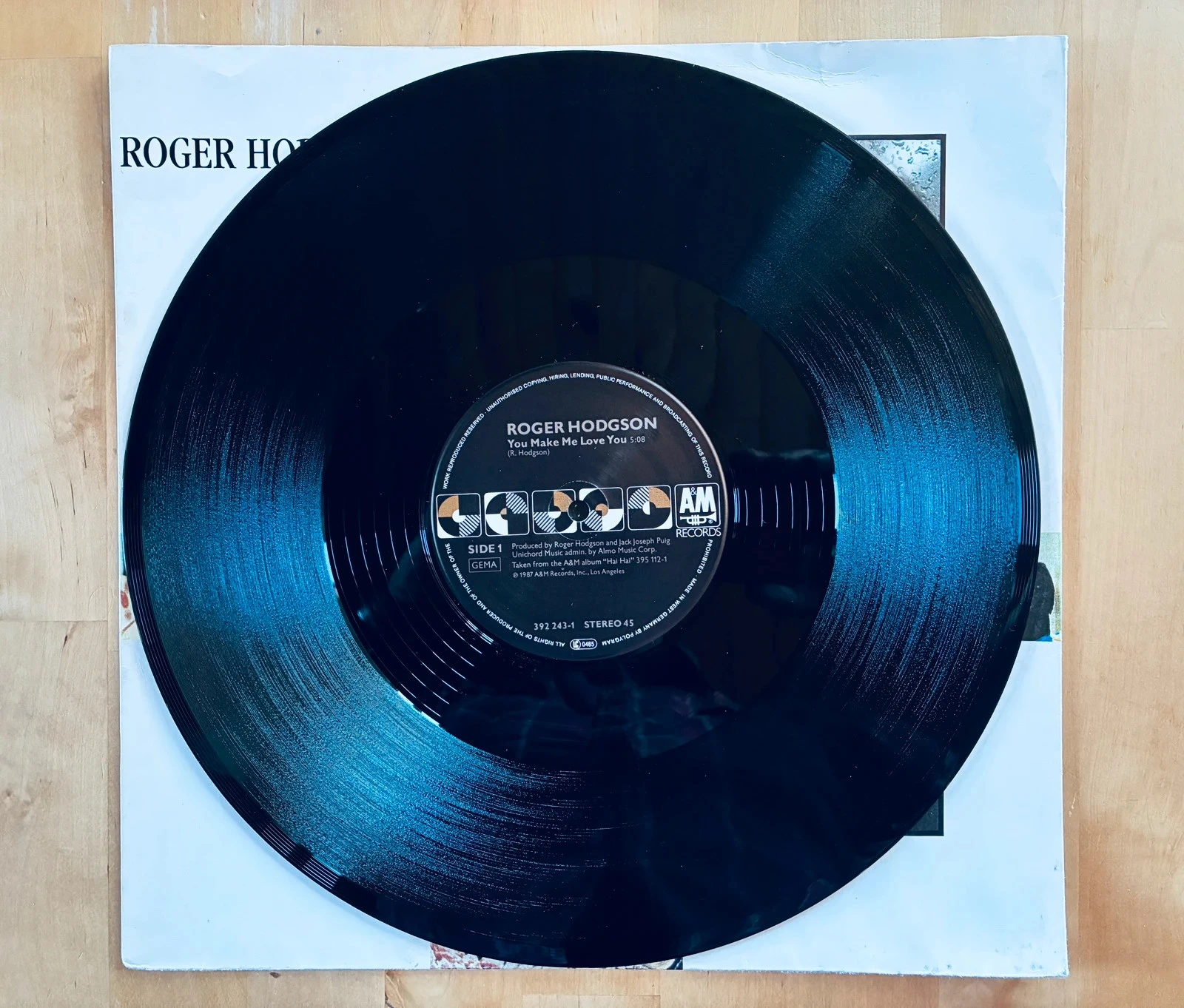 Disco de vinilo maxi 45T Roger Hodgson You make me love you. – photo 3